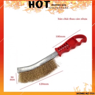 Chổi đánh rỉ cán đỏ, bàn chải sắt cọ rỉ cán nhựa