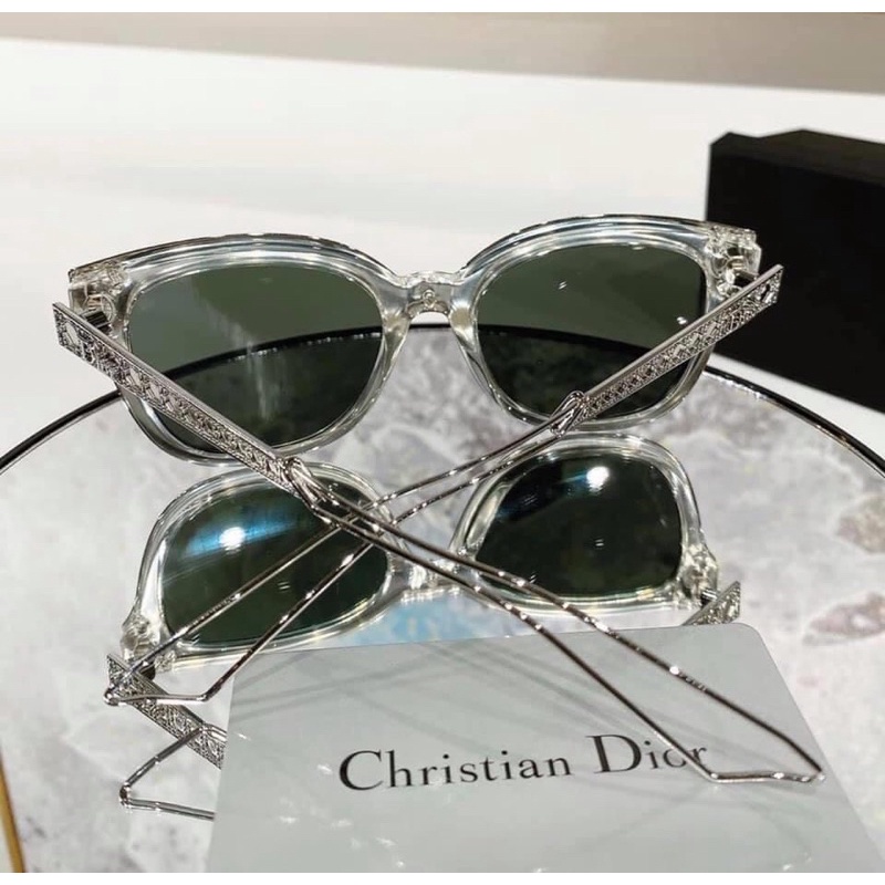 Kính thời trang dior gọng bạc măt tráng gương