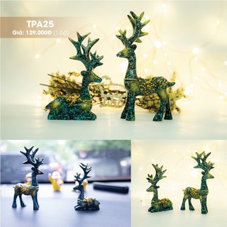 Bộ hai đôi hươu trang trí ô tô, xe hơi, văn phòng, nhà cửa