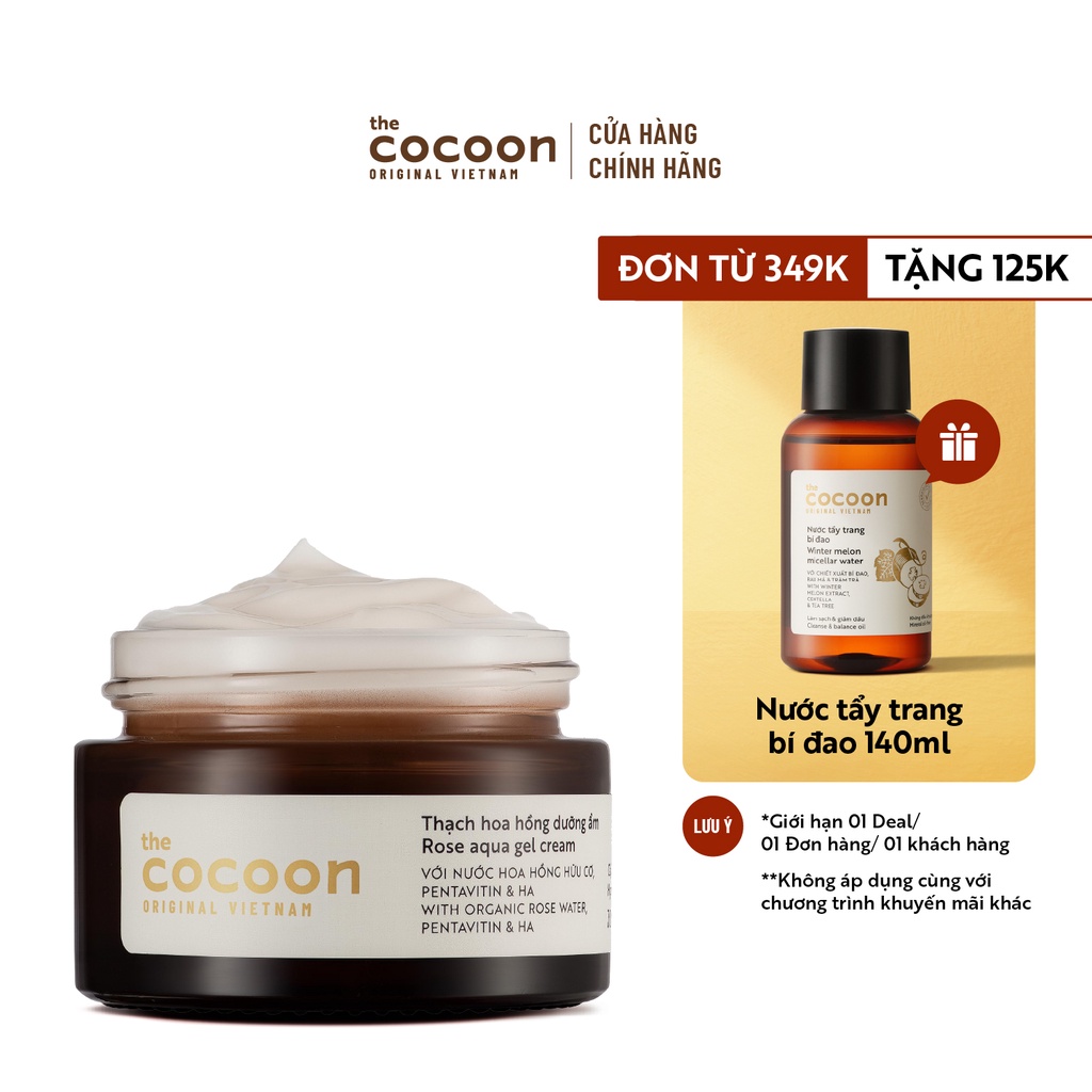 [Mã FMCGMALL giảm 8% đơn từ 250K] Thạch hoa hồng dưỡng ẩm (kem dưỡng ẩm) Cocoon cấp ẩm & nuôi dưỡng 30ml