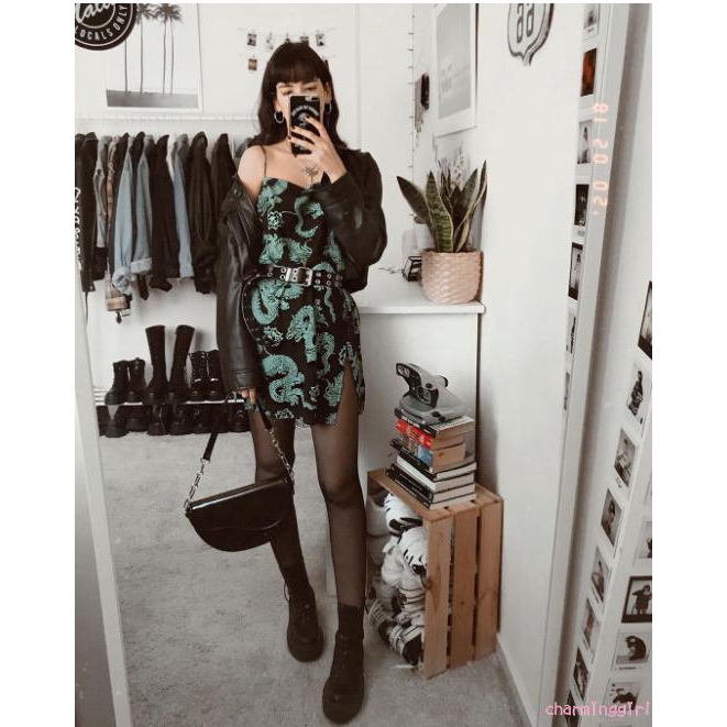 Đầm hai dây nữ dáng suông thời trang cá tính