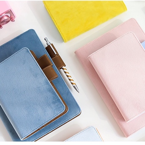 Bìa sổ Notebook / Note For size A5 bằng Nhung và da PU