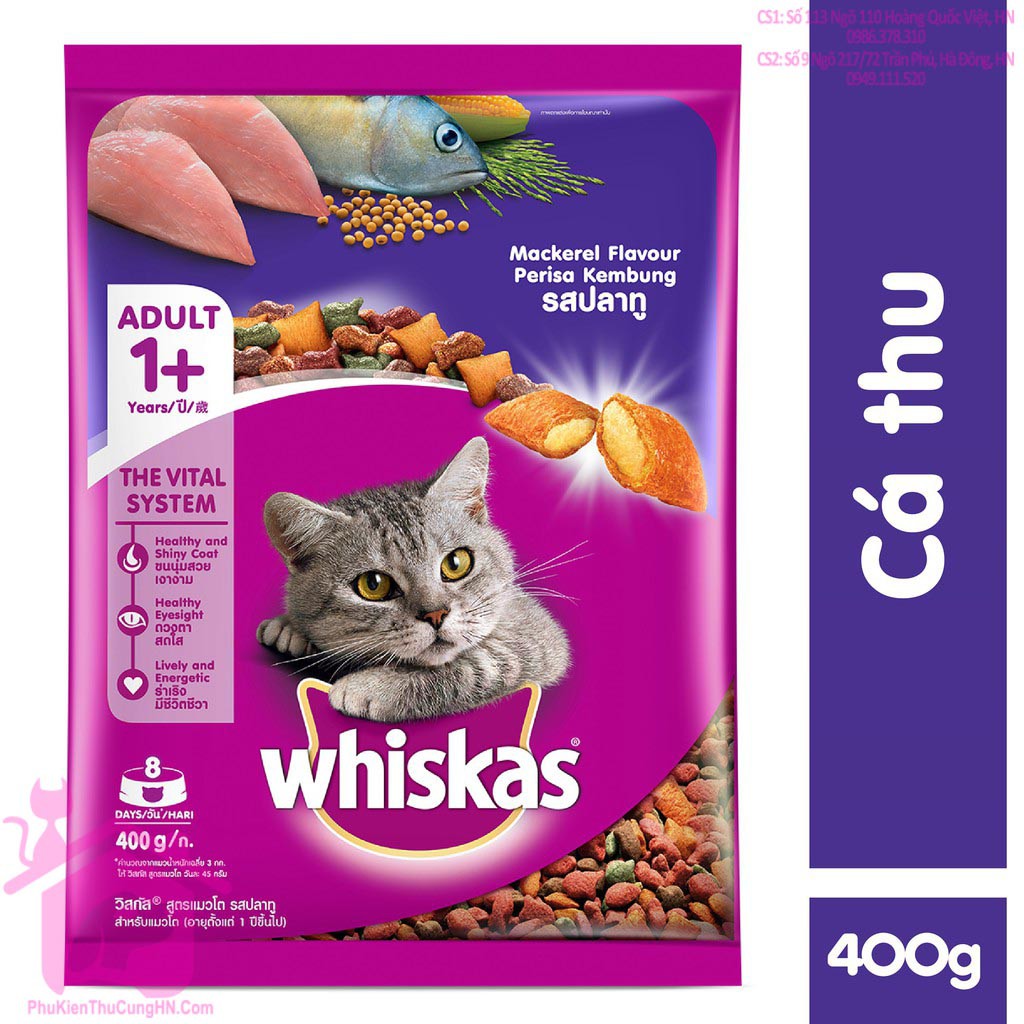 Thức ăn cho mèo Whiskas Adult 400g - Phụ kiện thú cưng Hà Nội