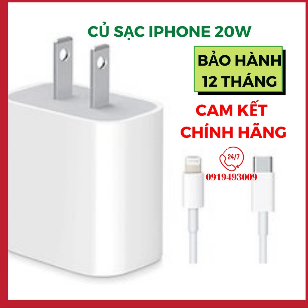 Củ Sạc Nhanh Ip 20W cho IP 11/ 11 pro/ 11 promax và 12/ 12mini/ kết nối siêu nhanh CAM KẾT CHÍNH HÃNG BH 12T