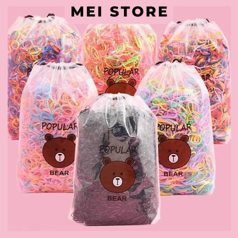 Thun Buộc Tóc Đủ Màu Cho Bé Túi 4000 Sợi