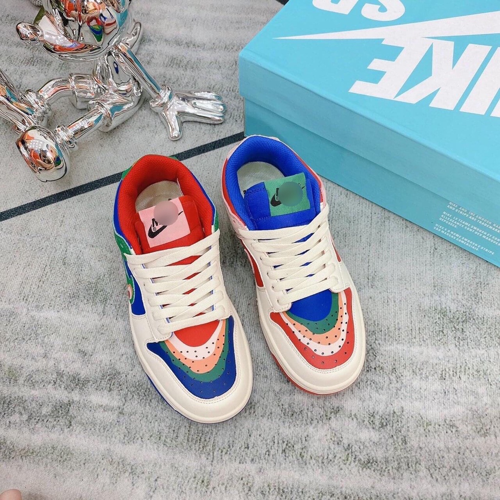 Giày thể thao Ni.ke couple bảy màu, giày sneaker cầu vồng siêu hót hít đủ size nữ