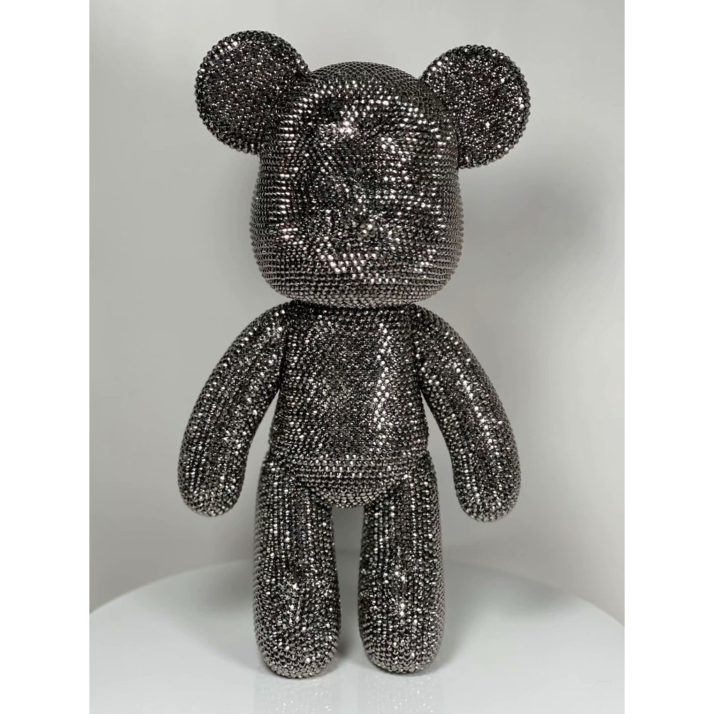 Gấu Bearbirck tự đính đá cực xinh, Bearbrick Handmade cực chất trưng tủ