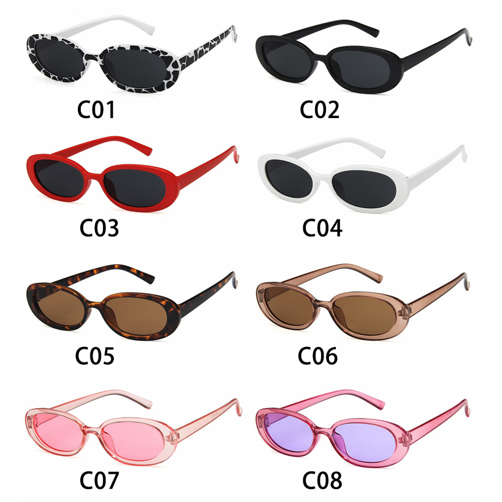 Kính Mát Gọng Oval Chống Tia Uv400 Phong Cách Vintage Cho Nữ