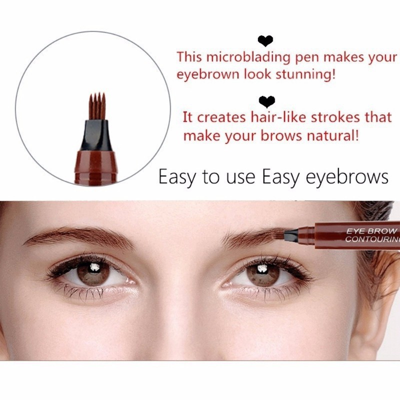 Bút kẻ lông mày COCUTE dạng lỏng đầu 4 chấu 5 màu tùy chọn chống nước | BigBuy360 - bigbuy360.vn