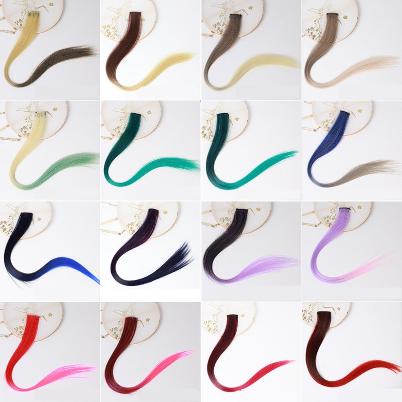 1 Kẹp Tóc Giả Dài 50cm Màu Sắc Gradient Cách Nhiệt