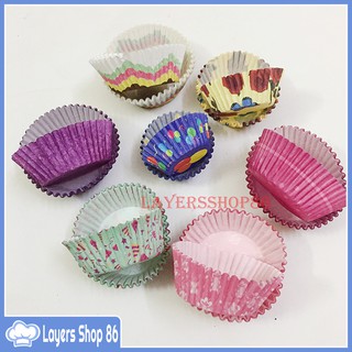 100c Giấy lót cupcake mềm xếp li họa tiết (Một xấp 20-25 cái)- loại tốt