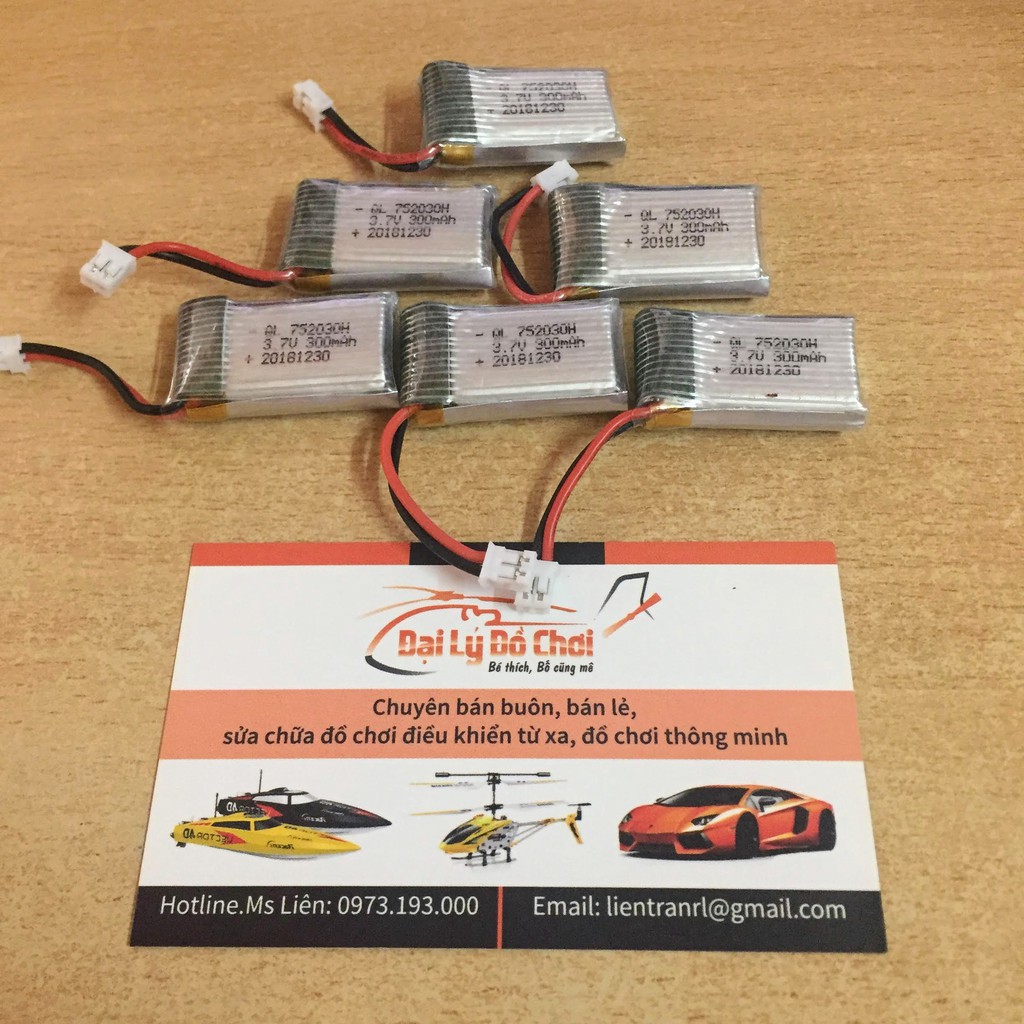 Pin sạc 3.7v 300mAh dành cho máy bay, quadcopter jjrc h56