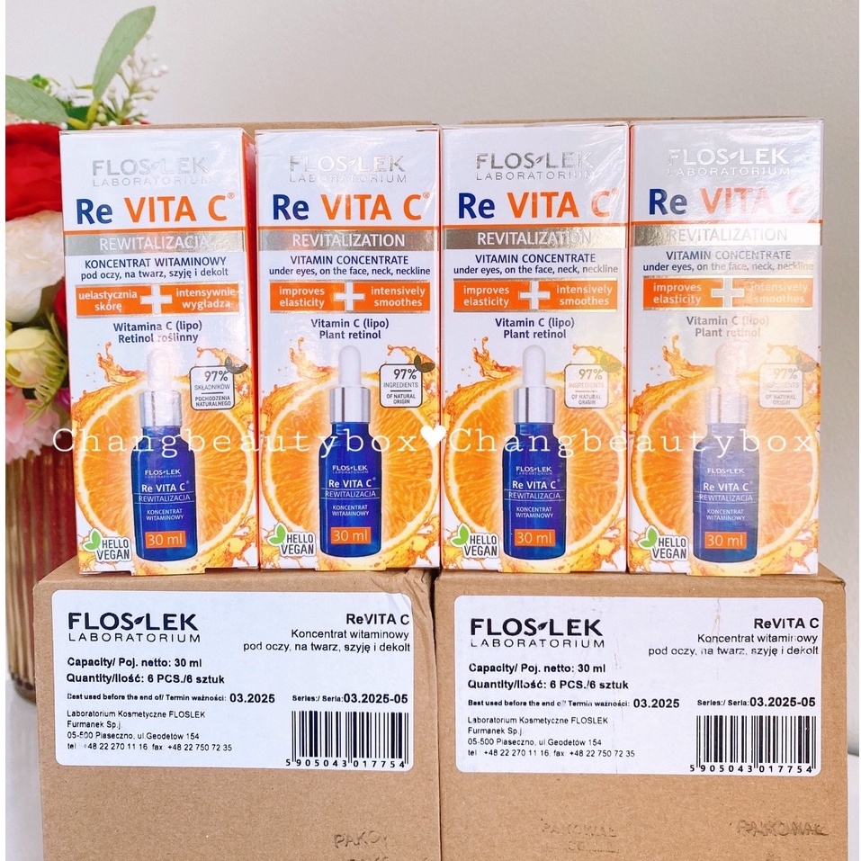 Serum Trắng Da Chống Lão Hoá Flos-lekk Re Vita C vitamin C retinoll hàng nội địa balan 30ml