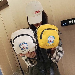 Túi đeo chéo bằng vải Canvas họa tiết Doraemon hoạt hình dễ thương cho nữ