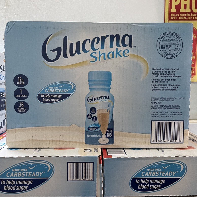 [Thùng 24 chai] Sữa GLUCERNA VANI Mỹ dành cho người tiểu đường
