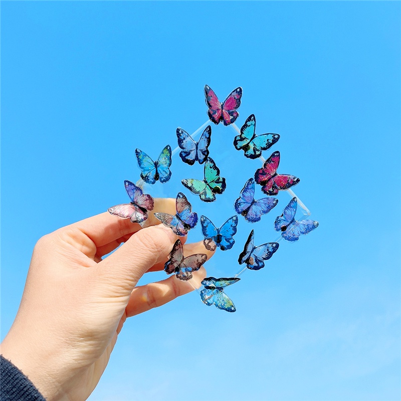 Set 2 Mặt Dây Chuyền Hình Bướm Nhiều Màu Kích Thước 21x22mm