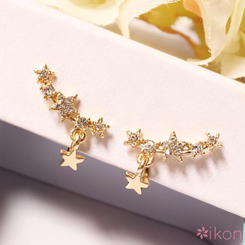 Khuyên tai hình ngôi sao đính đá phong cách thanh lịch dành cho nữ