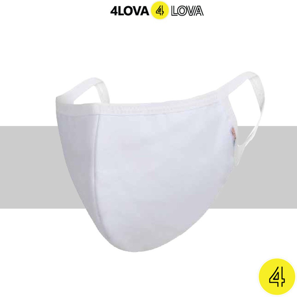 Khẩu trang vải unisex 4LOVA kháng khuẩn ngăn ngừa bụi bẩn màu trắng