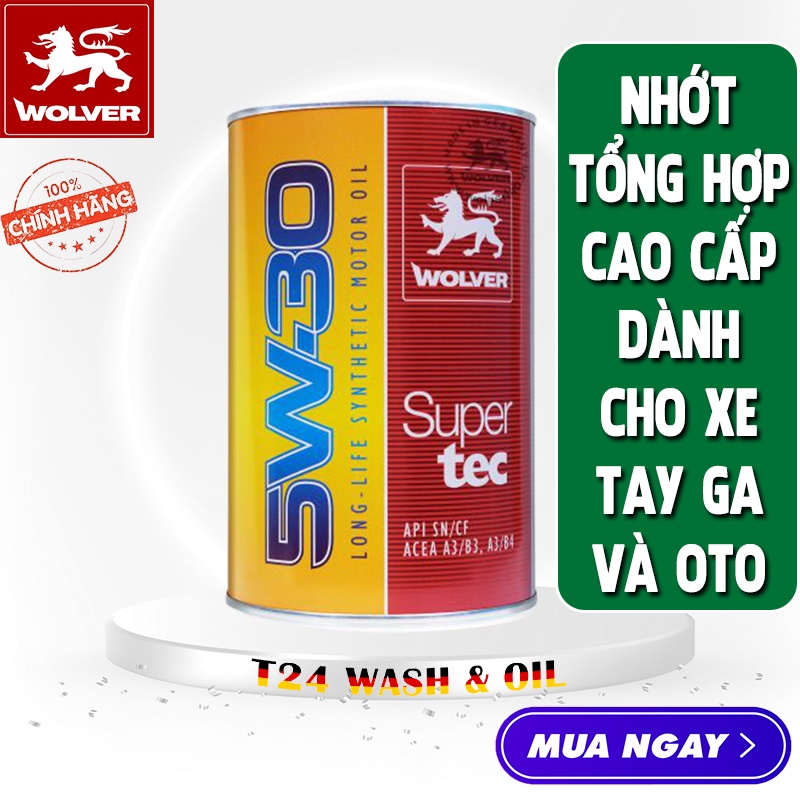 Nhớt Wolver SuperTec 5W-30 lon 1L