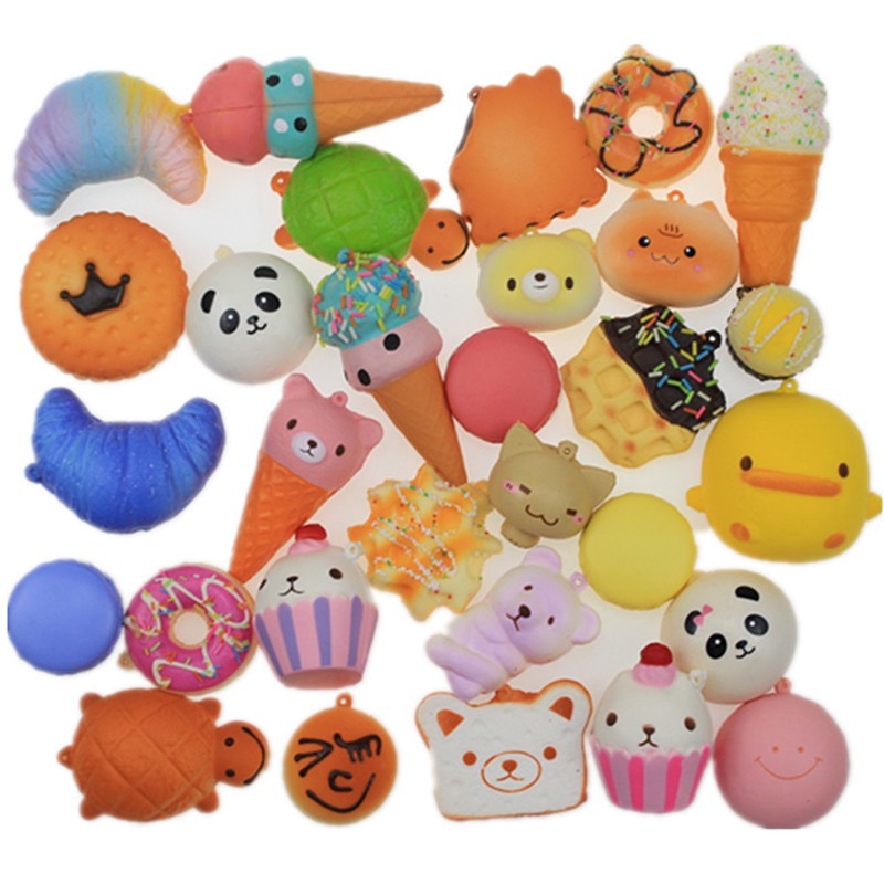 Random Squishies Cream Scented Slow Rising Kawaii Simulation Lovely Toy Medium Mini Soft Food squishies, Phone Straps