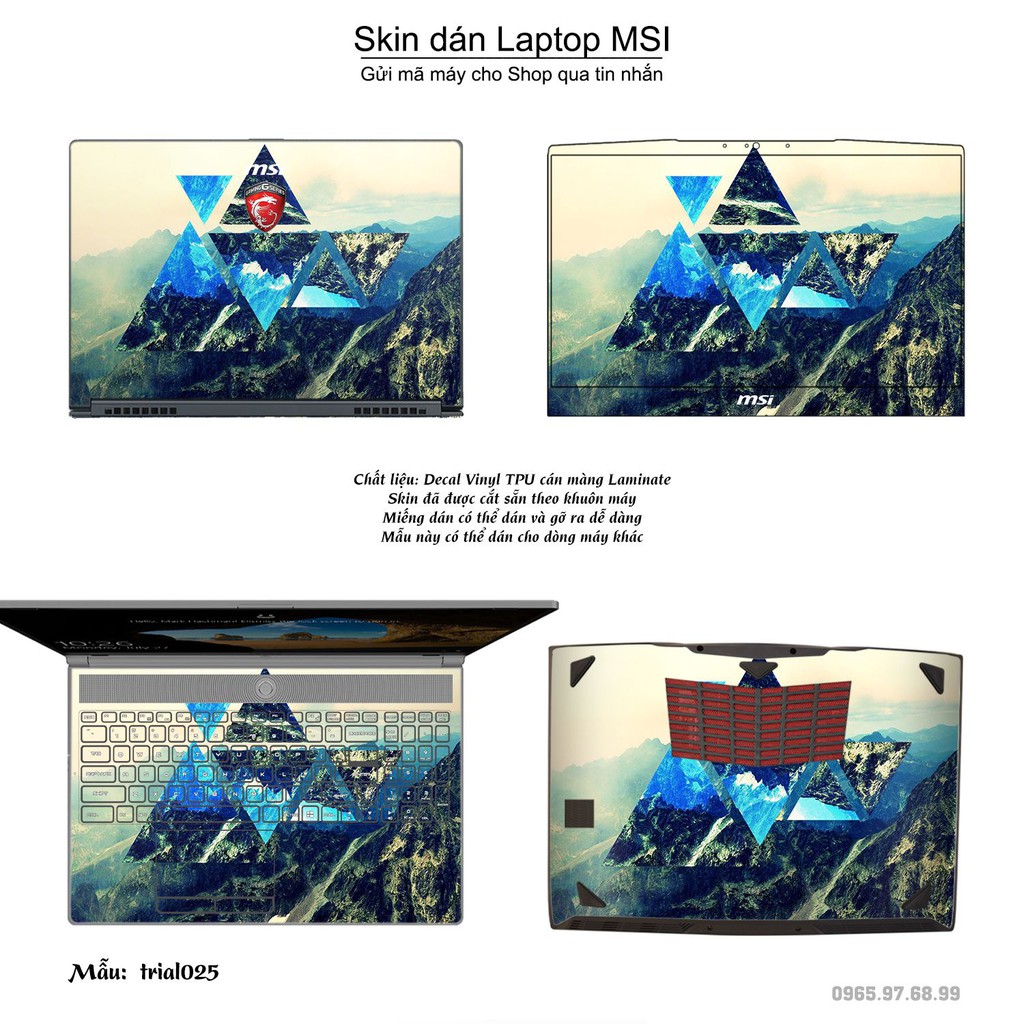 Skin dán Laptop MSI in hình Đa giác _nhiều mẫu 5 (inbox mã máy cho Shop)