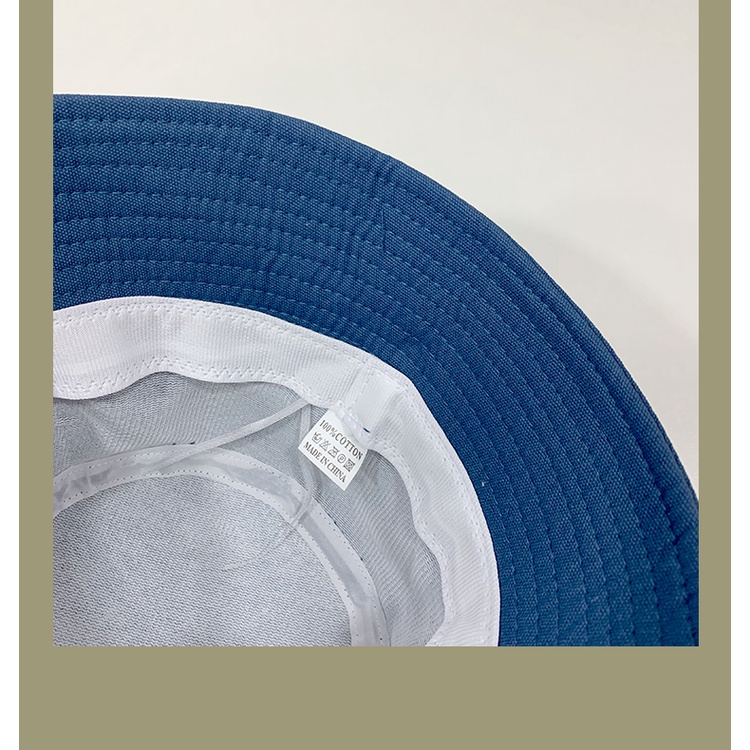 Mũ Bucket in thêu nhiều màu sắc phong cách Hàn Quốc