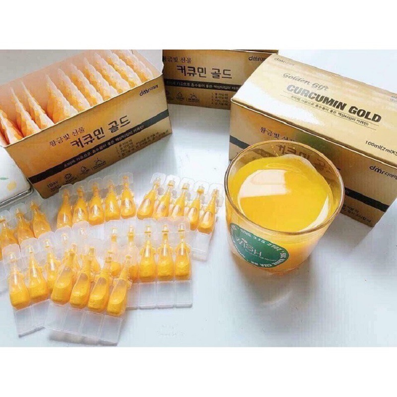 [ Chính Hãng ] Tinh Chất Nghệ Nano Curcumin Gold Hàn Quốc, Hộp 100 Tép * 2ml, Cao Cấp, Giúp Thải Độc Đẹp Dáng Sáng Da