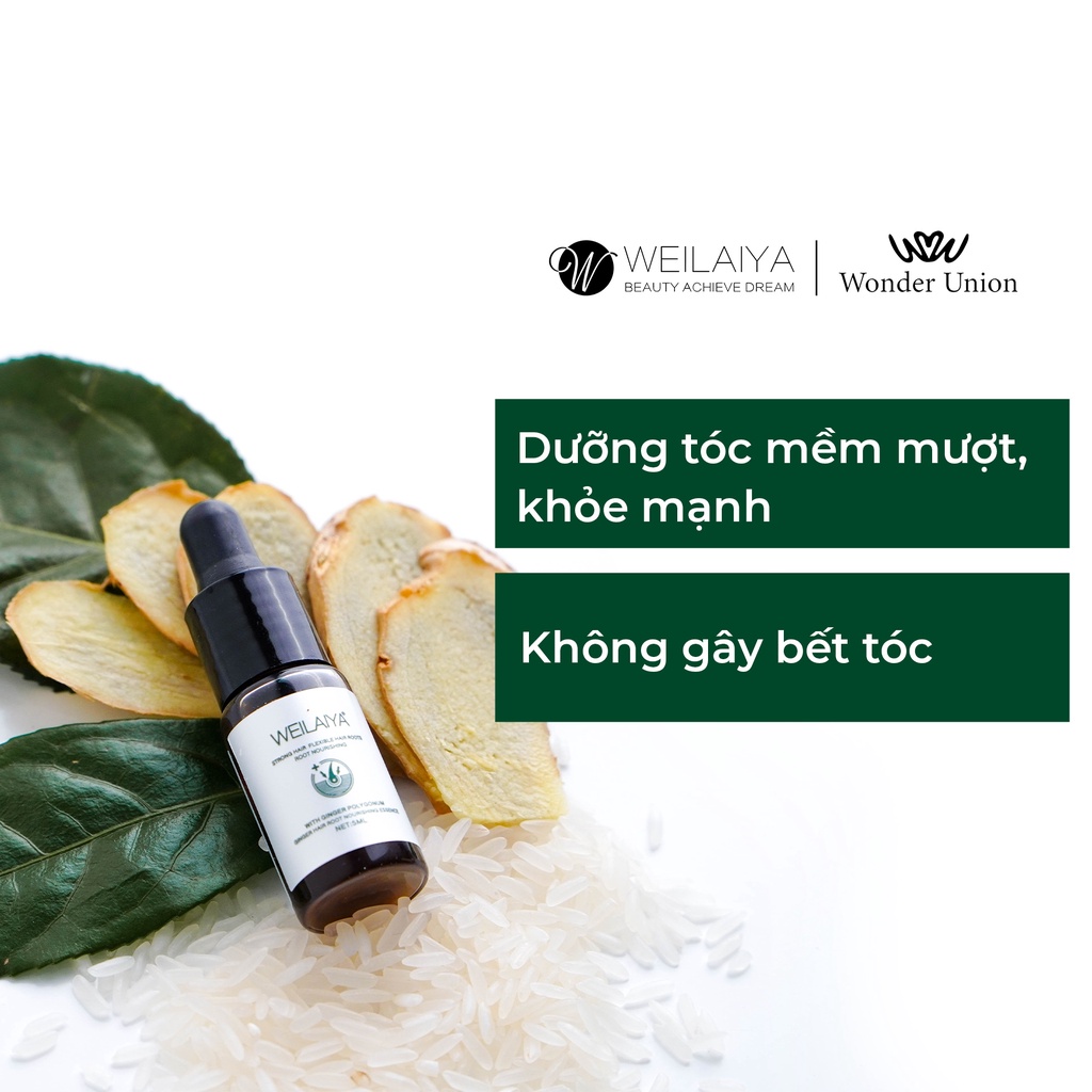 Tinh dầu dưỡng tóc Weilaiya Ginger Hair Root Nourishing Essence giúp ngăn rụng và kích thích mọc tóc 5ml x 8 lọ