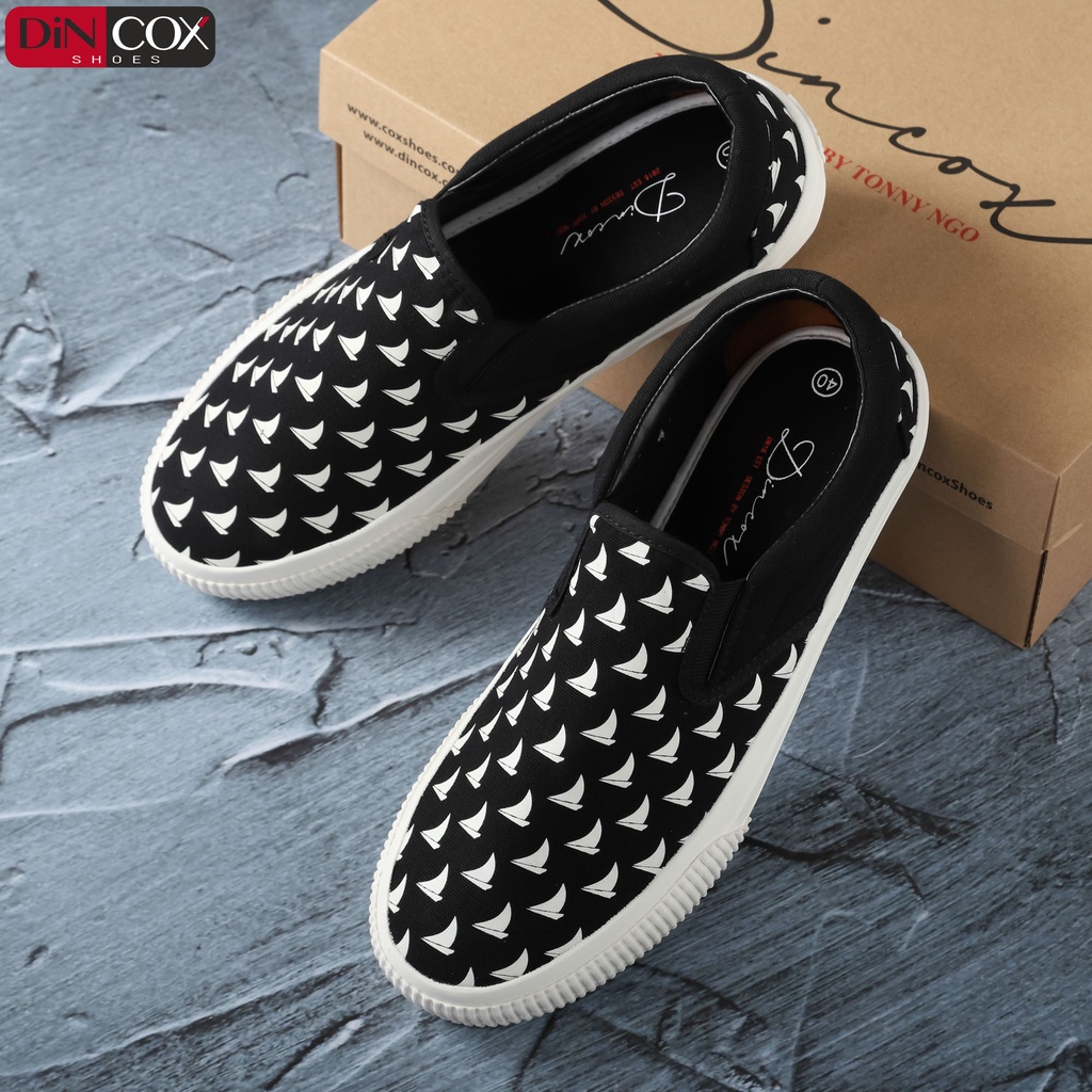 Giày Sneaker Dincox D19 Black Print Canvas