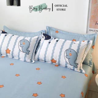 Bộ Chăn Ga Gối Cotton Poly Cá Heo