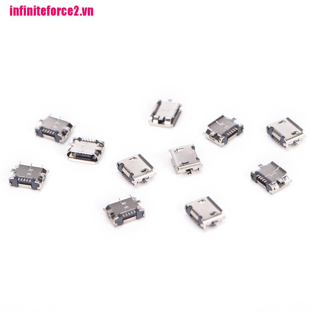 (Bán Chạy) Bộ 10 Đầu Nối Micro Usb 5pin B Type 5 Pin