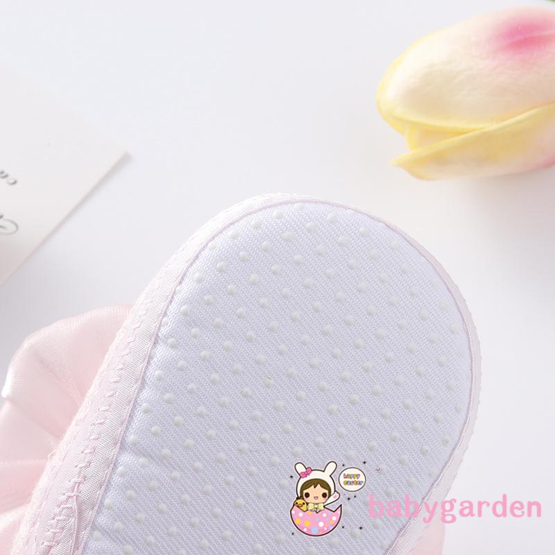 Giày Tập Đi Màu Trơn Đính Nơ To Màu Hồng/Trắng/Đỏ/Vàng Dễ Thương Cho Bé Gái