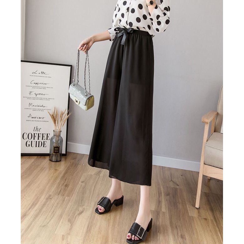 Quần voan ống suông, quần culottes ống rộng thời trang