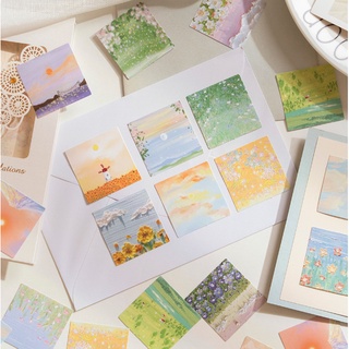 Set 50 miếng postcard, trang trí bầu trời, hoa mộng mơ