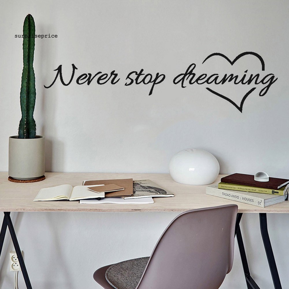 Nhãn dán tường chữ &quot;Never Stop Dreaming&quot;