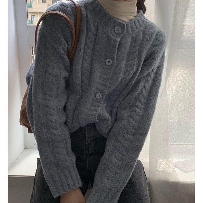 Khoác Len Ulzzang | Khoác Len Cardigan Ulzzang Dày Dặn 3 Màu Xinh Xắn Phong Cách Hàn Quốc | BigBuy360 - bigbuy360.vn