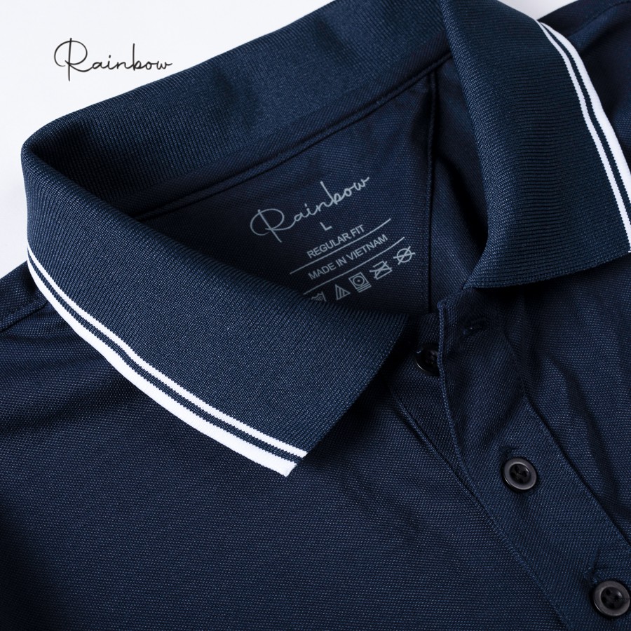Áo Polo nam cotton cao cấp chính hãng Rainbow SPO002 Regular Fit phối bo viền trẻ trung - Thấm hút mồ hôi chuẩn size nam | BigBuy360 - bigbuy360.vn