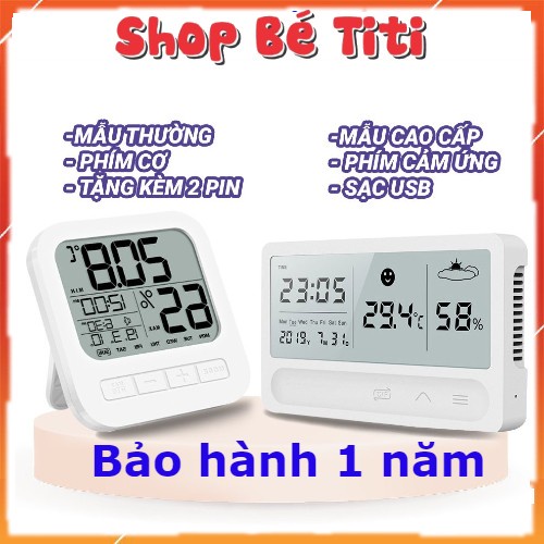 Nhiệt kế đo nhiệt độ phòng và độ ẩm phòng Nhiệt ẩm kế điện tử Shop Bé TiTi