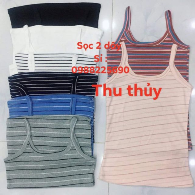 Áo sọc 2 dây mát mịn