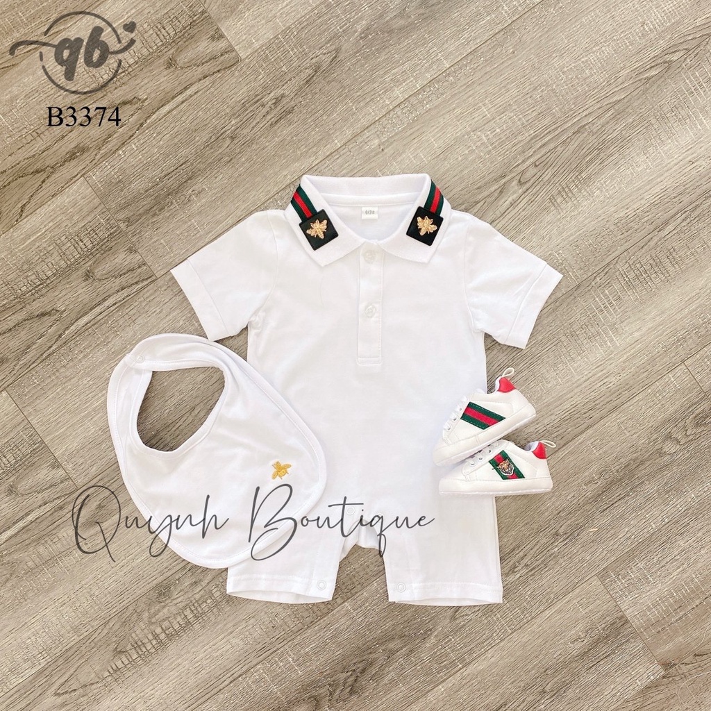 Body polo gucci kèm yếm Quần áo cho bé trai Quỳnh Boutique