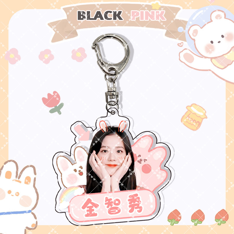 Móc khóa hai mặt bằng Acrylic hình nhóm nhạc BLACKPINK