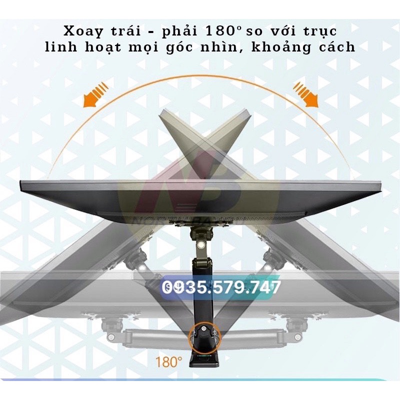 F120 Giá Treo Màn hình gắn tường, Arm màn hình! Lò xo thuỷ tinh