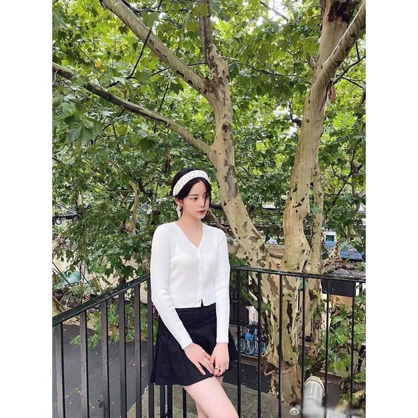Áo khoác cardigan tay dài chất thun gân mềm co giãn 4c