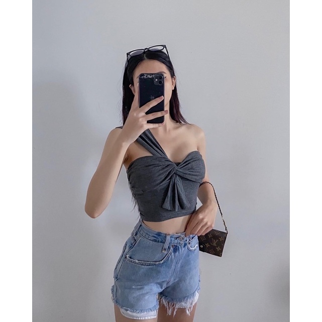 Mochi Croptop ⚡𝐓ô𝐧 𝐝á𝐧𝐠⚡️ Áo ống chéo ngực