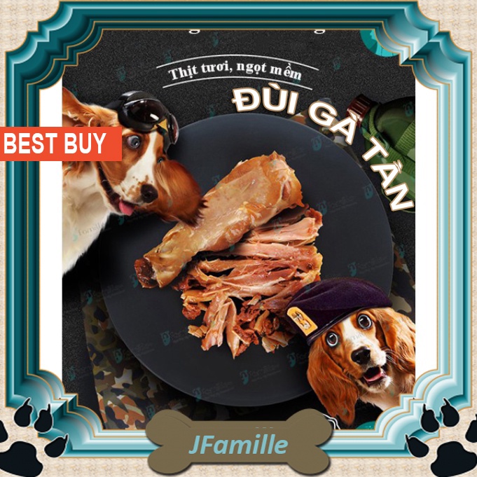 Thức Ăn Cho Chó Mèo JFamille, Đùi Gà Rút Xương/ Nguyên Xương, Phù Hợp Mọi Lứa Tuổi Thú Cưng - JF29
