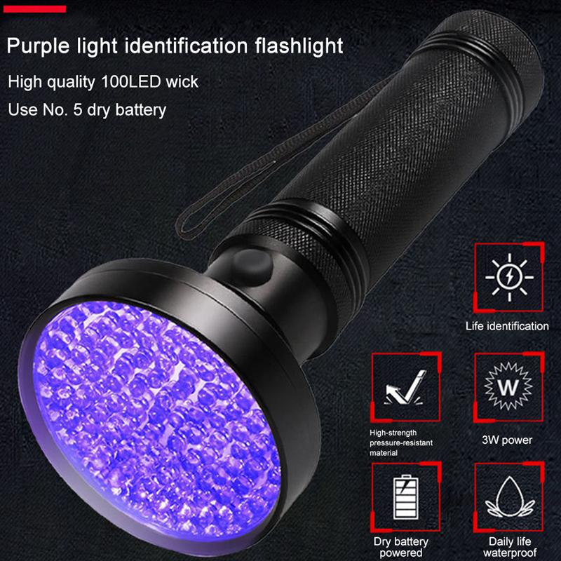 Đèn LED chiếu tia UV kích thước 195*78mm có 100 bóng đa năng dùng để kiểm tra rò rỉ