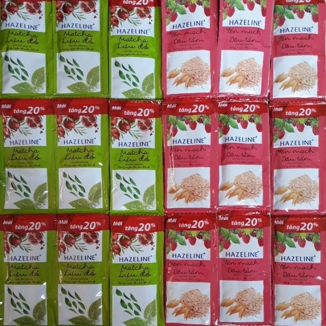 Combo 2 dây x 12 gói sữa tắm Hazeline yến mạch dâu tằm