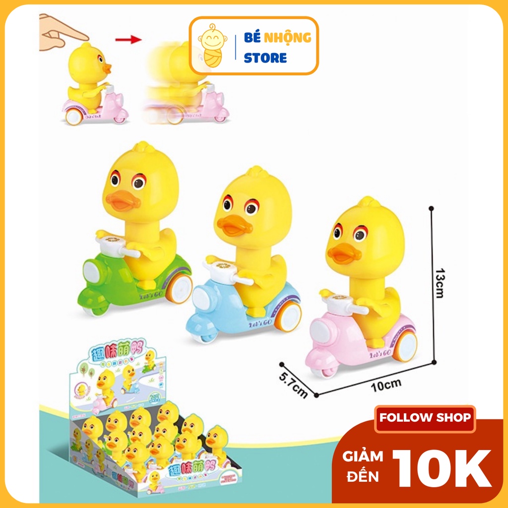 Đồ Chơi Vịt Con Chạy Xe Vespa, Ấn Là Chạy, Vịt Vàng Chạy Cót Đáng Yêu Cho Bé