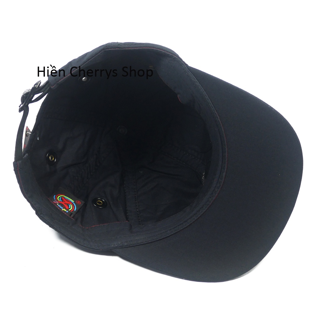 [ Hình thật ]Nón kết cao cấp  - Chất liệu vải kaki kết hợp với mặt da tròn họa tiết &amp; chữ Z cùng với sò kiểu nổi bật.