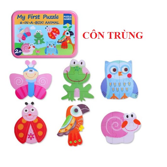 Đồ chơi hình My First Puzzle hộp sắt 6 hình chọn chủ đề cho bé